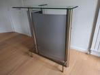 barmeubel barkast bartafel, glas en metaal, Ophalen, Gebruikt