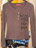 Taupe longsleeve van Holly Collection (36/38)., Kleding | Dames, T-shirts, Ophalen, Holly Collection, Bruin, Zo goed als nieuw