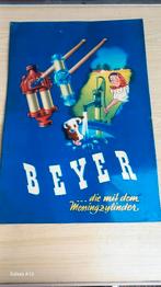 Authentiek jaren 60 reclamebord Beyer., Antiek en Kunst, Antiek | Email, Ophalen of Verzenden