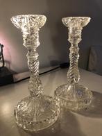 Paar kandelaars van gegoten glas, Ophalen of Verzenden, Glas