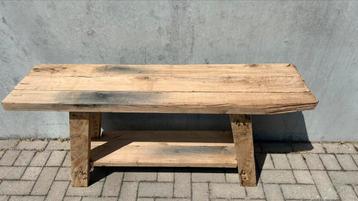 Eiken tafeltje, Tuin en Terras, Tuinbanken, Ophalen, Zo goed als nieuw, Hout