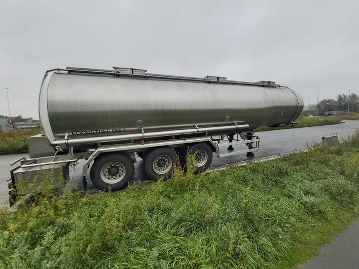 Foodtank oplegger (zeer goede staat, 1 kamer), Autos, Camions, Entreprise, Autres marques, Argent ou Gris, Enlèvement