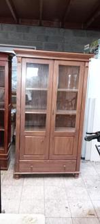 2-deurs vitrinekast, Ophalen, Gebruikt, 100 tot 150 cm, Glas