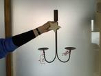 Suspension murale en fer forgé pour deux bougies, 25 tot 50 cm, Zwart, Nieuw, Metaal