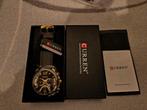 Curren casual horloge nieuw, Leer, Staal, Polshorloge, Nieuw