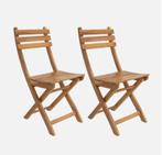 2 nieuwe inklapbare acaciahouten stoelen, Ophalen, Twee, Bruin, Nieuw
