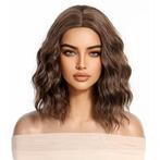 Lichtbruine wavy pruik bob model op schouderlengte zonder po, Envoi, Neuf