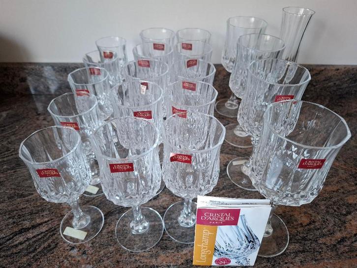 Cristal d'Arques Longchamp 20 verres, Antiquités & Art, Antiquités | Verre & Cristal, Enlèvement