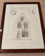 Litho bouwkundig plan huis op Vismarkt Brugge omtrent 1570, Ophalen of Verzenden