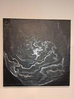Abstract modern acryl canvas - 50*50cm - zwart/wit, Enlèvement ou Envoi