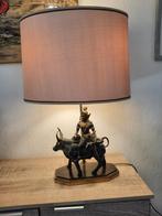 Bronzen boedha op stier - lamp, Antiek en Kunst, Ophalen of Verzenden