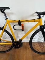 Vélo single speed jaune 54cm (M) + Cadenas Kryptonite, Autres marques, 53 à 57 cm, Enlèvement, Utilisé