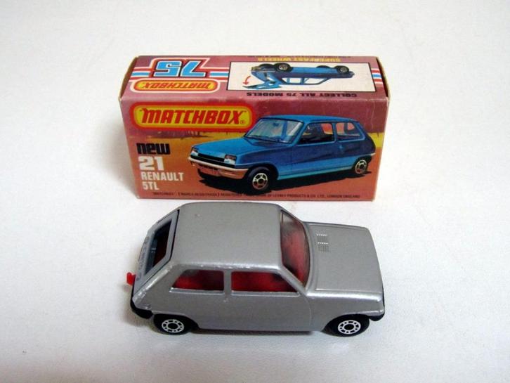Matchbox Superfast MB21c Renault 5TL 1979, grijs, Hobby en Vrije tijd, Modelauto's | Overige schalen, Zo goed als nieuw, Auto