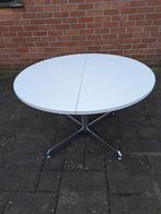 Vintage ronde uittrekbare tafel, Huis en Inrichting, Ophalen, Gebruikt, 100 tot 150 cm, Vintage