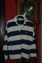 Polo homme"3 SUISSES" bleu rayé Manches longues Taille L/XL, Maat 52/54 (L), Blauw, Ophalen of Verzenden, Zo goed als nieuw