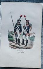 Gravure van een schutter en een voltigeur van het 1e Napoleo, Foto of Poster, Ophalen of Verzenden, Landmacht