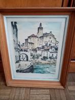 Aquatintgravure Cadaques Roger Hebbelinck 35/29cm, Antiek en Kunst, Kunst | Etsen en Gravures, Ophalen of Verzenden