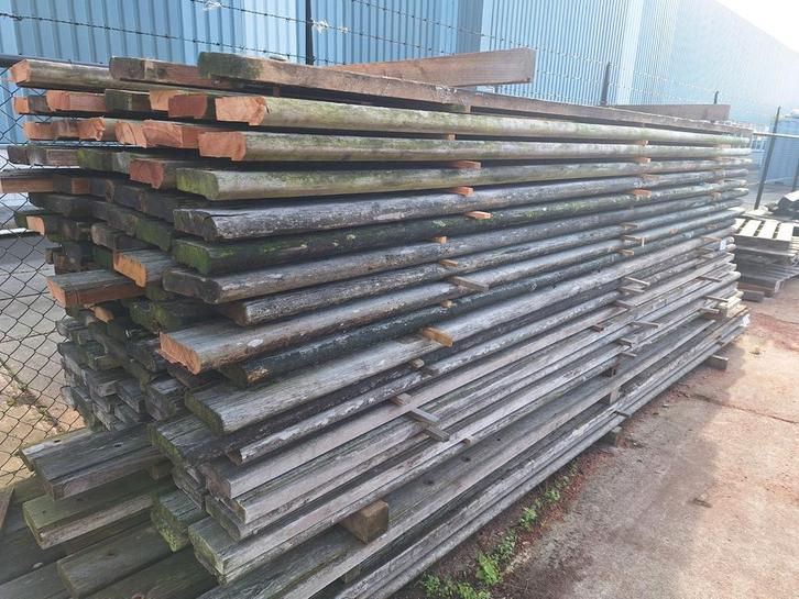 Gebruikte  hardhouten  dikke planken  balken paardenbak, Tuin en Terras, Palen, Balken en Planken, Balken, Hardhout, Ophalen