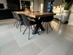 Massief houten eettafel + 6 stoelen, Comme neuf, Enlèvement, Rectangulaire, Modern