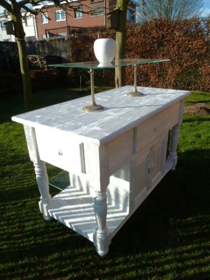 antieke toog toonbank keukeneiland keukenkast kookeiland, Huis en Inrichting, Keuken | Keukenelementen, Wit, Ophalen