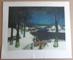 ALBERT SAVERYS / WINTERS LEIEZICHT / KLEURETS / 63x75cm, Antiek en Kunst, Kunst | Litho's en Zeefdrukken, Ophalen of Verzenden