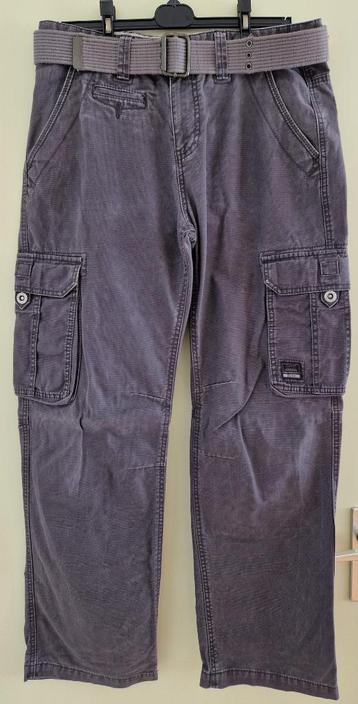 Esprit workers/baggy herenbroek mt 32/32 grijs met riem zgan beschikbaar voor biedingen