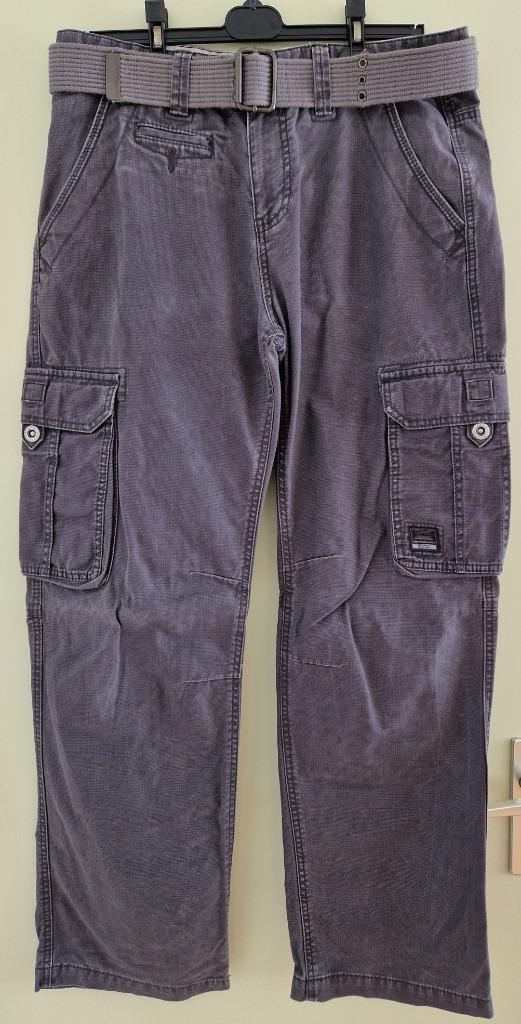 Esprit workers/baggy herenbroek mt 32/32 grijs met riem zgan, Kleding | Heren, Broeken en Pantalons, Zo goed als nieuw, Maat 48/50 (M)