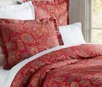 Pottery barn piper kingsize dekbedovertrek 2 shams Rich red, Dekbedovertrek, Tweepersoons, Ophalen of Verzenden, Zo goed als nieuw