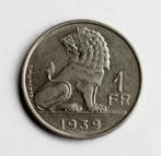 1 FRANK Leopold 3  BELGIE  1939  FR - VL, Postzegels en Munten, Ophalen of Verzenden, Overig, Losse munt
