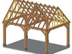 Bijgebouw in zilverspar 3.5 x 5 m, Tuin en Terras, Overkappingen, Ophalen