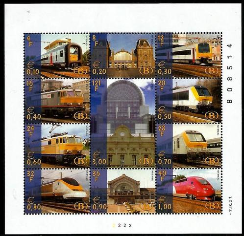 België 2001 De moderne spoorweg OBP TRV-BL3** postfris, Postzegels en Munten, Postzegels | Europa | België, Postfris, Orginele gom