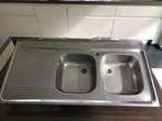 Inox spoelbak afwasbak keuken., Huis en Inrichting, Keuken | Keukenelementen, Ophalen of Verzenden, 50 tot 75 cm, 100 tot 150 cm