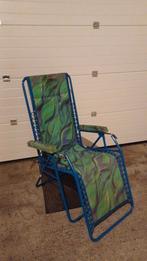 Ligzetel LAFUMA, blauw stalen frame, Tuin en Terras, Ophalen, Zo goed als nieuw, Metaal, Verstelbaar