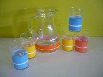 Mooie vintage sapkan +5 glazen beschikbaar voor biedingen