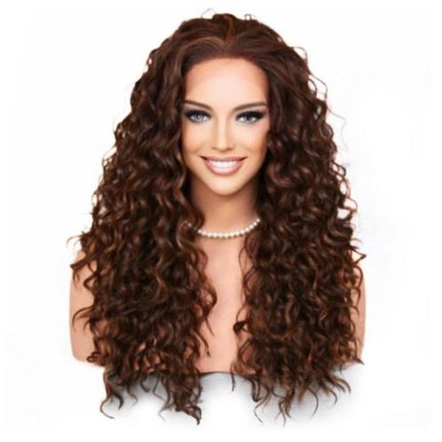 Lace front pruik met krullen model Shania kleur P4-27-30, Handtassen en Accessoires, Uiterlijk | Haarverzorging, Nieuw, Pruik of Haarverlenging