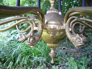 Lustre cuivre et laiton plus une applique murale.  beschikbaar voor biedingen
