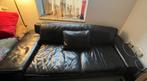 Canapé cuir noir, Maison & Meubles, 200 à 250 cm, Enlèvement, Utilisé, Cuir