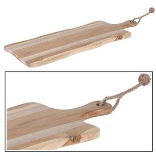 Hapjesplank serveerplank snijplank hout teak lang 59 cm, Maison & Meubles, Accessoires pour la Maison | Plateaux, Neuf, Bois, Autres formes