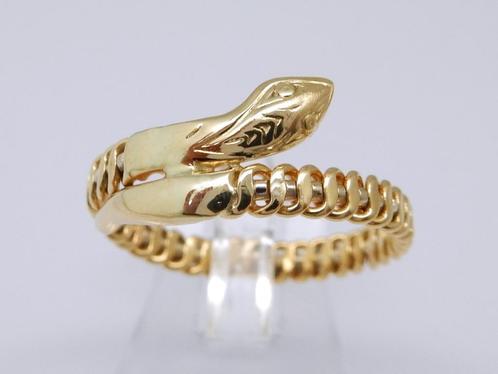 Prachtige 18 karaat Gouden Slang Ring Damesring Slangring, Handtassen en Accessoires, Ringen, Nieuw, Dame, 18 tot 19, Goud, Goud