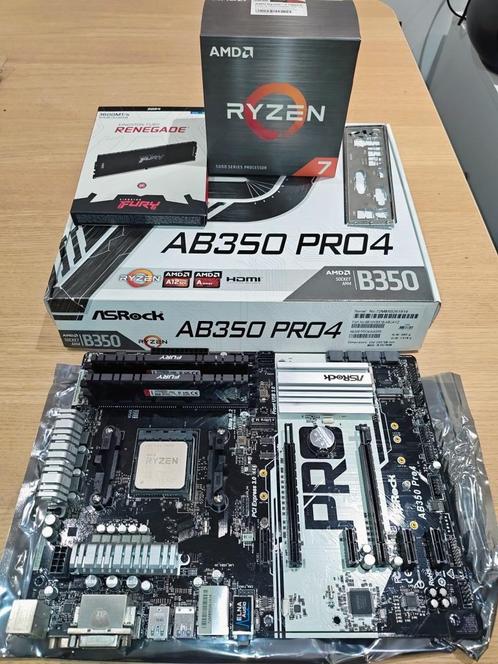 Kit AM4 : Ryzen 7 5800X + ASRock AB350 Pro4 + 64 Go DDR4, Computers en Software, Processors, Zo goed als nieuw, 8-core, 3 tot 4 Ghz