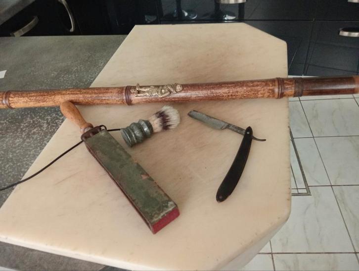 Barber cane/stick (van beroep), Antiek en Kunst, Curiosa en Brocante, Ophalen of Verzenden