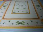 Tafelkleed met Strepen en Bloemmotief, Enlèvement ou Envoi, Comme neuf, Jaune, Nappe ou Toile cirée