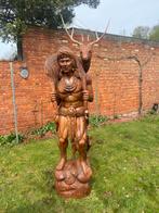 Enorm houten beeld van jager, Antiquités & Art, Art | Sculptures & Bois, Enlèvement