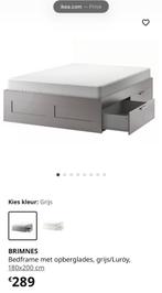 Brimnes IKEA-bed te koop, 1 jaar oud, goede staat, Huis en Inrichting, Slaapkamer | Bedden, Ophalen, Gebruikt, Zwart, Tweepersoons