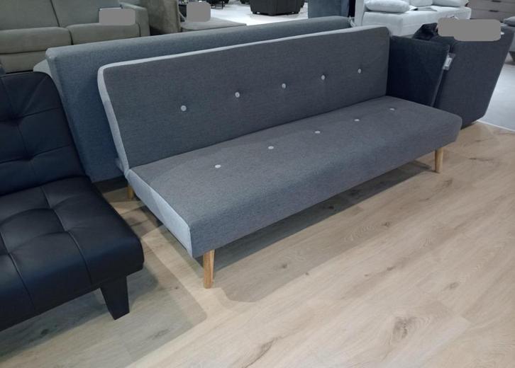AC PROMO Wally Slaapbank grijs stof NIEUW  +Gratis Levering, Huis en Inrichting, Zetels | Voetbanken en poefs, Nieuw, Stof, Ophalen