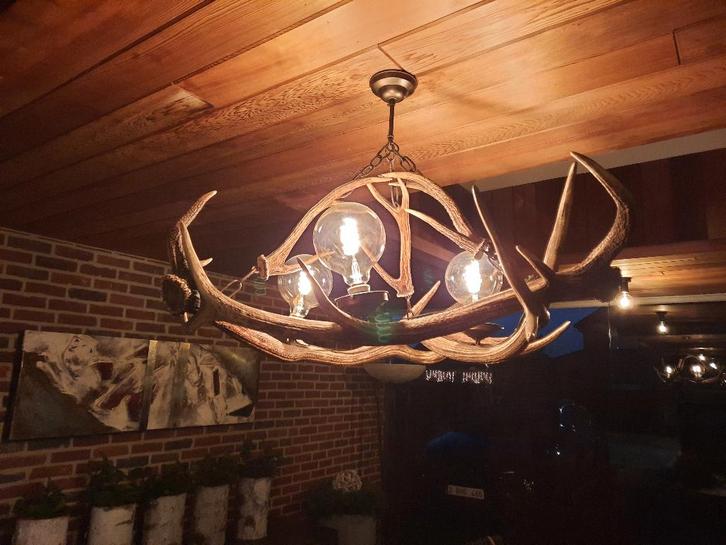 Luster in echt hertegewei, Antiek en Kunst, Antiek | Glaswerk en Kristal, Ophalen