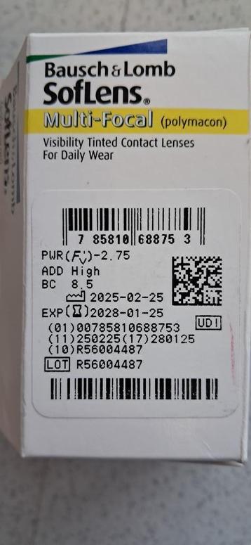 Multifocale contactlenzen -2.75.  (6 stuks) beschikbaar voor biedingen