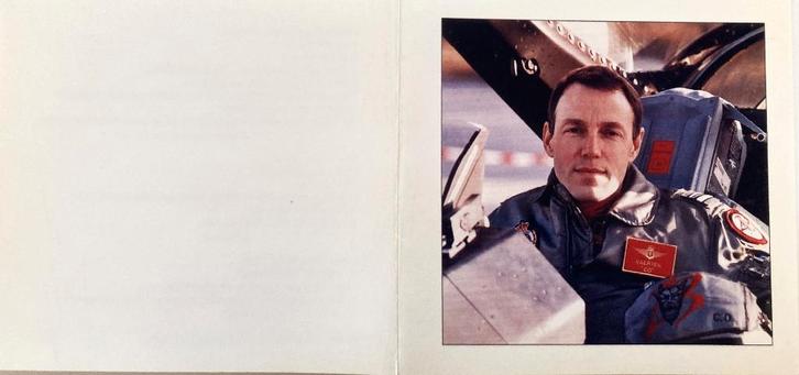 Bidprentje van Luitenant-Kolonel Vlieger Ronny Vaerten, Collections, Images pieuses & Faire-part, Image pieuse, Enlèvement ou Envoi