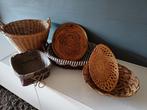 6 rieten mandjes, Ophalen, Zo goed als nieuw, Mand