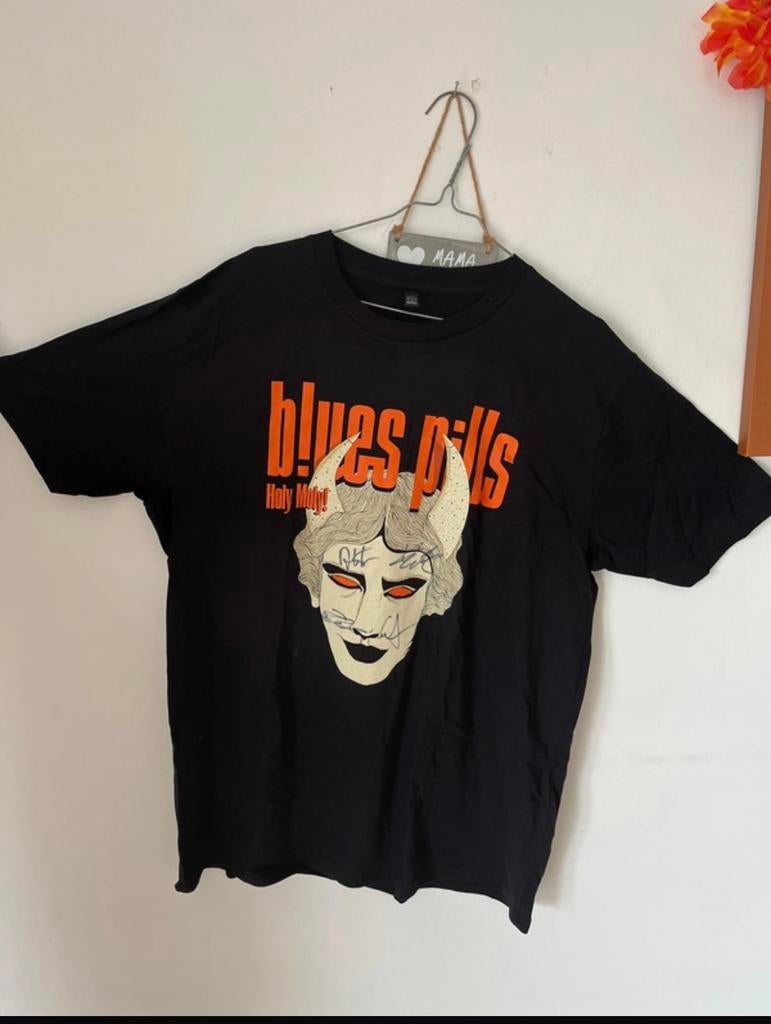 Gesigneerde t-shirt “Blues pills”, Kleding | Heren, T-shirts, Ophalen, Nieuw, Maat 56/58 (XL), Overige kleuren